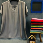 تی شرت قواره دار یقه 4 دگمه