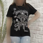 تی شرت پنبه رنگی چنل نگین دار