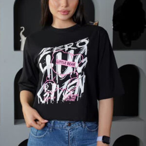 نیم تنه پنبه چاپ نوشته میکی