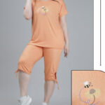 تی شرت شلوارک گلدوزی قواره بزرگ