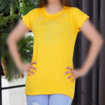 تی شرت نگین کاری طرح گل