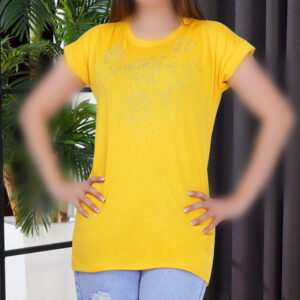 تی شرت نگین کاری طرح گل