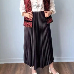 دامن پلیسه کمرکش پهن