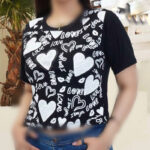 کراپ نیم آستین چند قلب