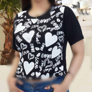 کراپ نیم آستین چند قلب