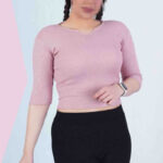 کراپ نیم آستین یقه 7