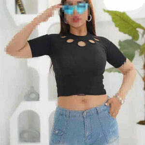 کراپ نیم آستین یقه اشکی