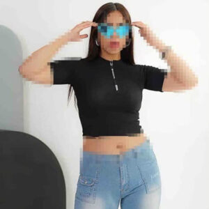 کراپ نیم آستین یقه زیپ