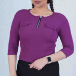 کراپ نیم زیپ 2 جیب