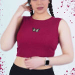 کراپ گلدوزی شده پروانه