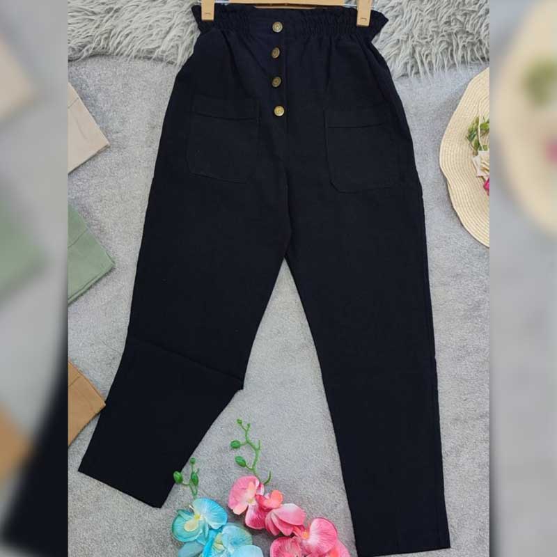 شلوار مام کمر هویجی جلو دکمه (پک 5 عددی)