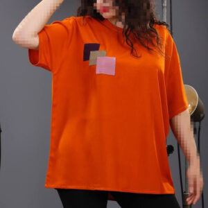 بلوز نیم آستین تکه دوزی