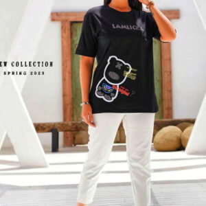 تیشرت قواره دار نگین کاری