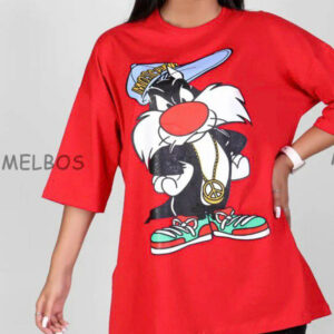 تیشرت لانگ گربه زبل