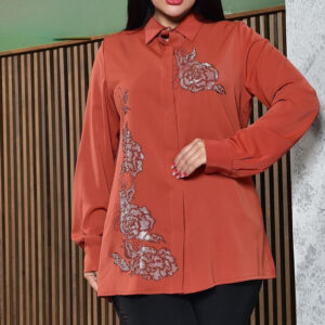 شومیز مانتوی دکمه مخفی قواره دار