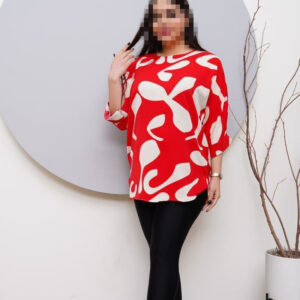 شومیز یقه گرد سه ربع