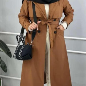 مانتو جلو باز کمربند دار