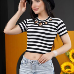 نیم تنه آستین کوتاه یقه اشکی