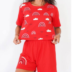 کراپ شورتک رنگین کمان