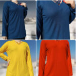 بلوز آستین دار تک جیب