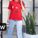 تیشرت لانگ خرسی و نگین کوب