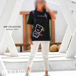 تیشرت لانگ خرسی و نگین کوب