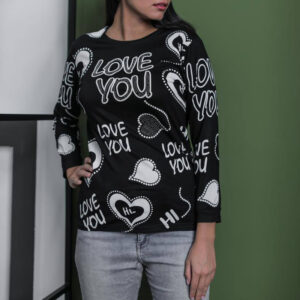 تیشرت آستین دار نگینی