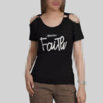 تیشرت سرشانه باز حلقه ای