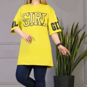 تیشرت سوپر لانگ نگینی GIRL