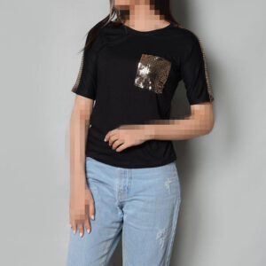 تیشرت مشکی آیینه کاری