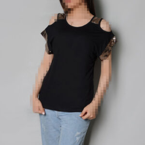 تیشرت مشکی آیینه کاری