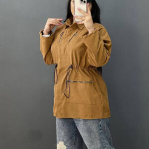 مانتو جلو زيپ كمر گت