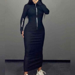 ماکسی بلند نیم زیپ