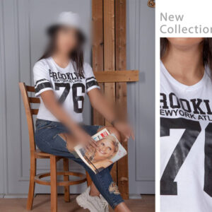 کراپ زنانه چاپ اعداد