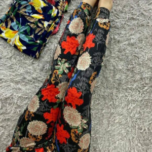 شلوار گیاهی گلدار جیبدار