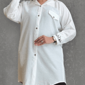 مانتو قواره دار آستین گلدوزی