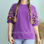 تیشرت نیم آستین چاپ گل