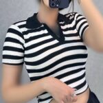 کراپ راه راه یقه مردانه(پک 6عددی)