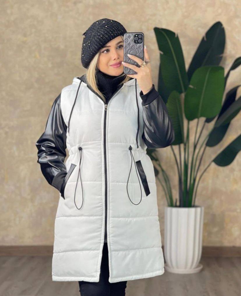 کاپشن آستین چرم (پک 2 عددی)