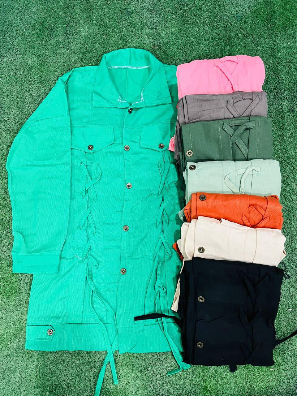 مانتو جلو بندار جیبنما (پک 4 عددی)