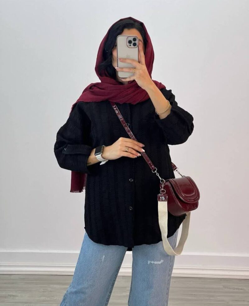مانتو پشت دکمه مدل پرنیا (پک 3 عددی)
