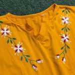 تیشرت یقه ۷  نوار گل  (پک 6 عددی)
