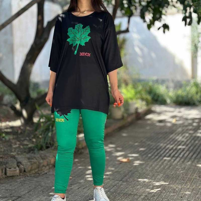 ست تیشرت شلوار برگ (پک 6 عددی)