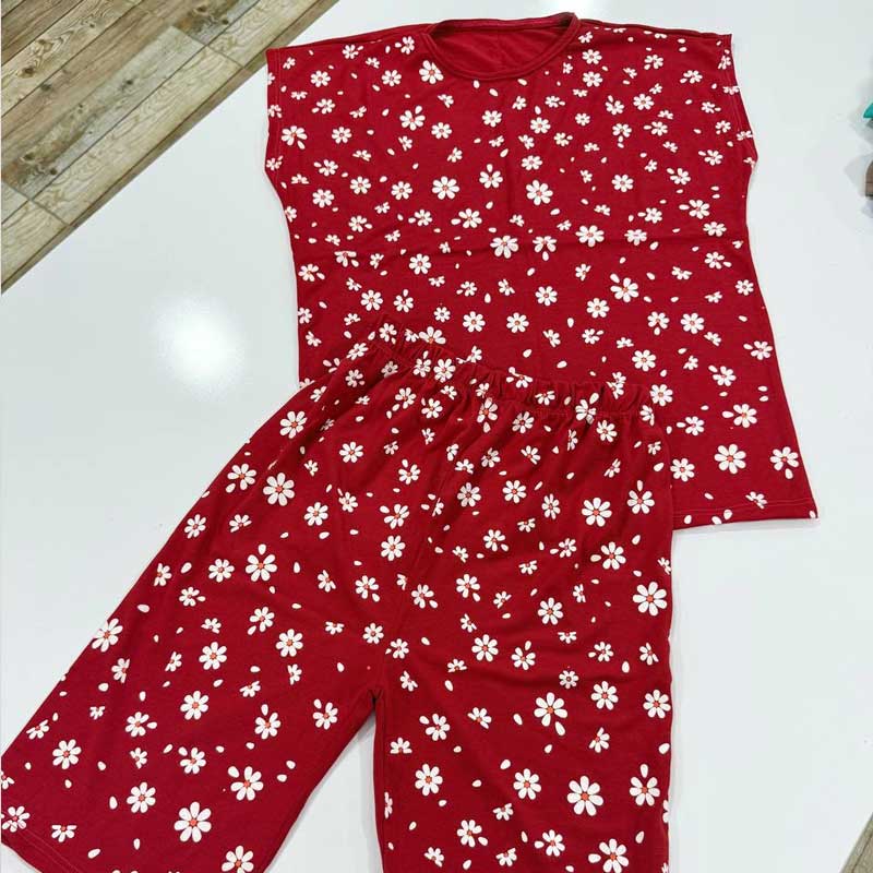 ست تاپ و شلوارک اسپان گل بابونه (پک 6 عددی)