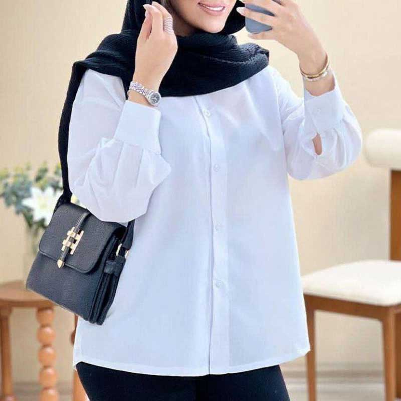 شومیز پیراهنی ساده تک جیب (پک 4 عددی)