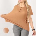 تیشرت جلو ۳دکمه قواره بزرگ (پک 6 عددی)