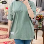 تیشرت لانگ  پایین انگلیسی (پک 6 عددی)
