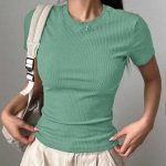 تیشرت بیسیک  یقه گرد (پک 5 عددی)