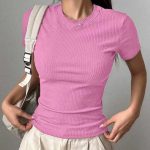 تیشرت بیسیک  یقه گرد (پک 5 عددی)