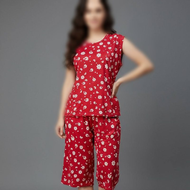 ست تاپ و شلوارک اسپان گل بابونه (پک 6 عددی)